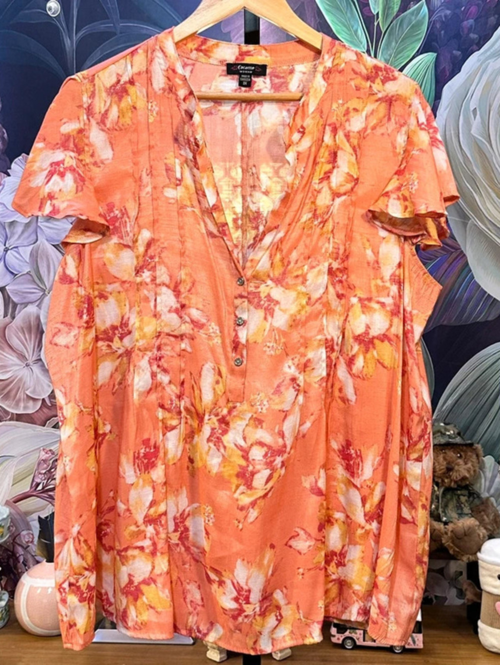 cocomo woman 3X Floral Blouse Boho Romantic Feminine Casual Cottagecore